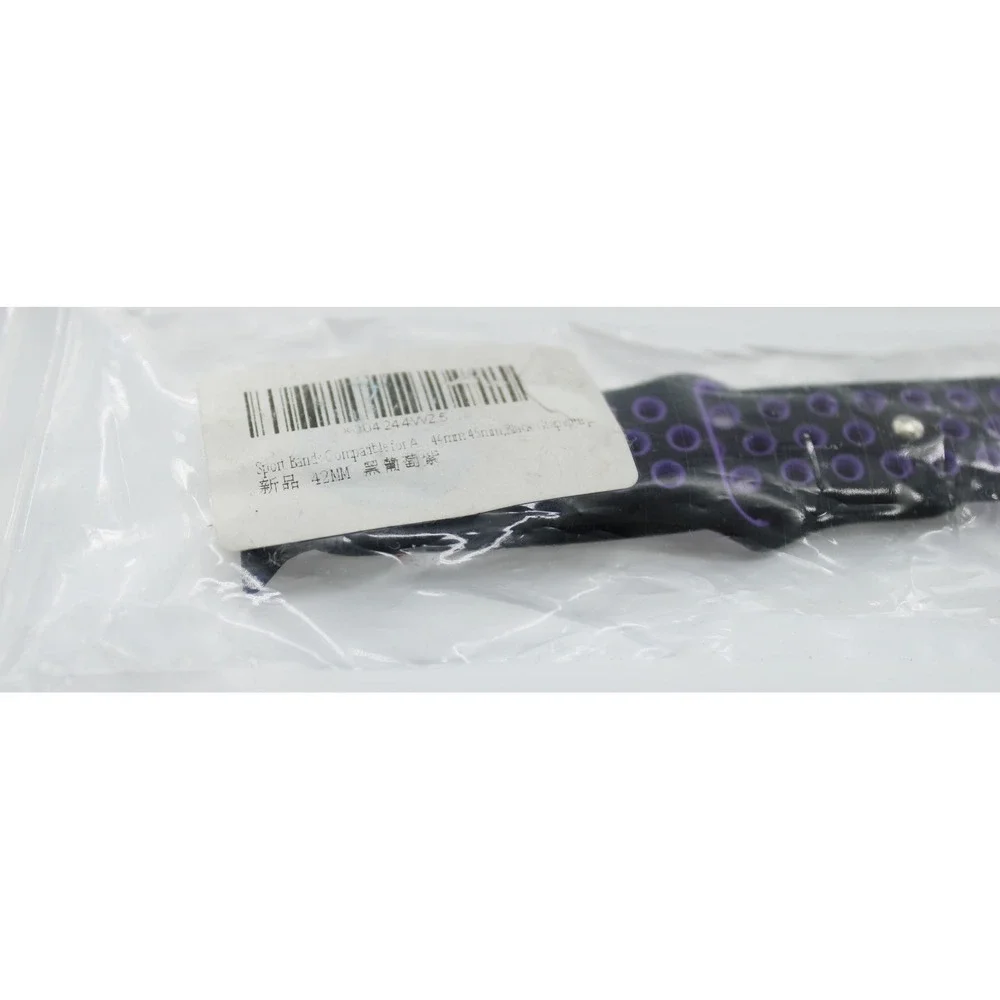 Sport Band Compatible for Apple Watch 42mm 44mm 45mm Black Purple Silicone Strap